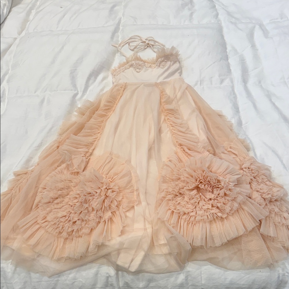 Doll cake Elegant Peach Kids Dress